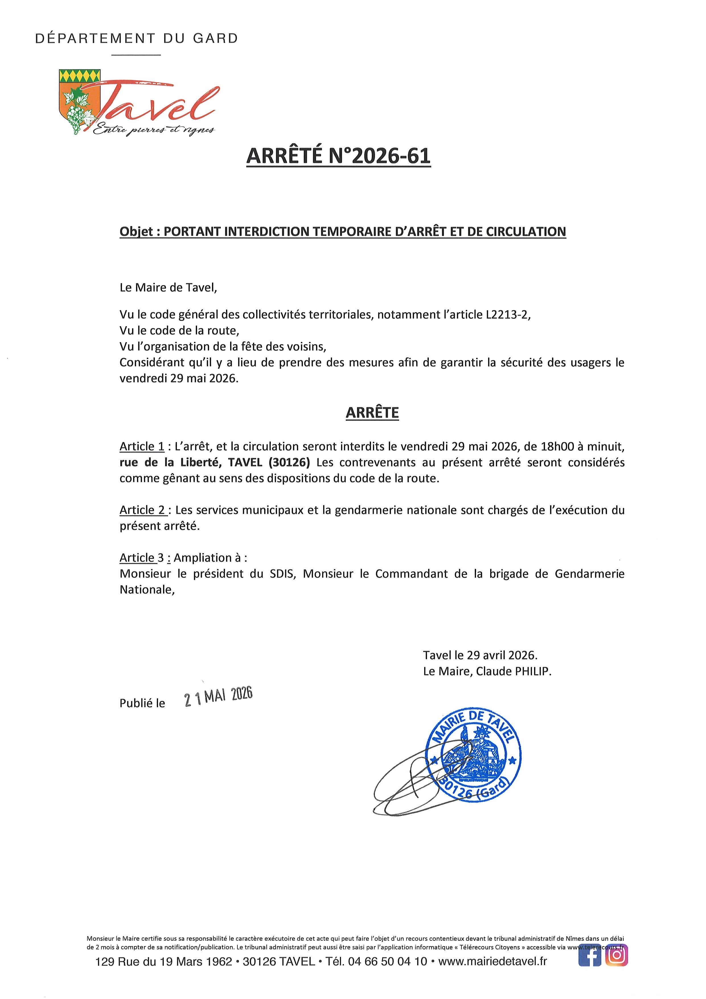 FETE DES VOISINS 29 MAI